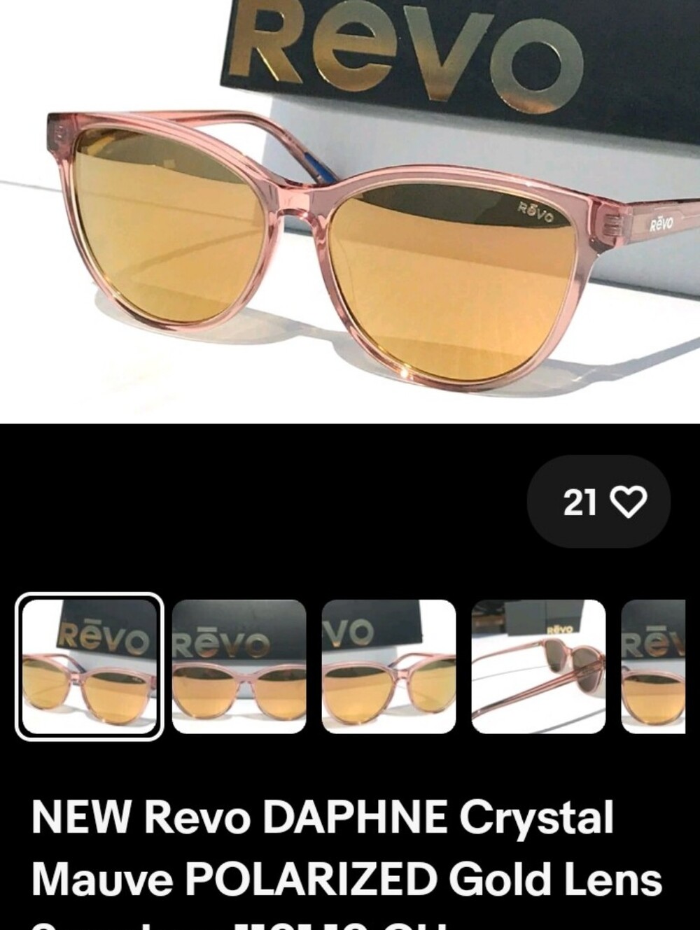 Revo Crystal Mauve Sunglasses with Gold Lenses Polarized